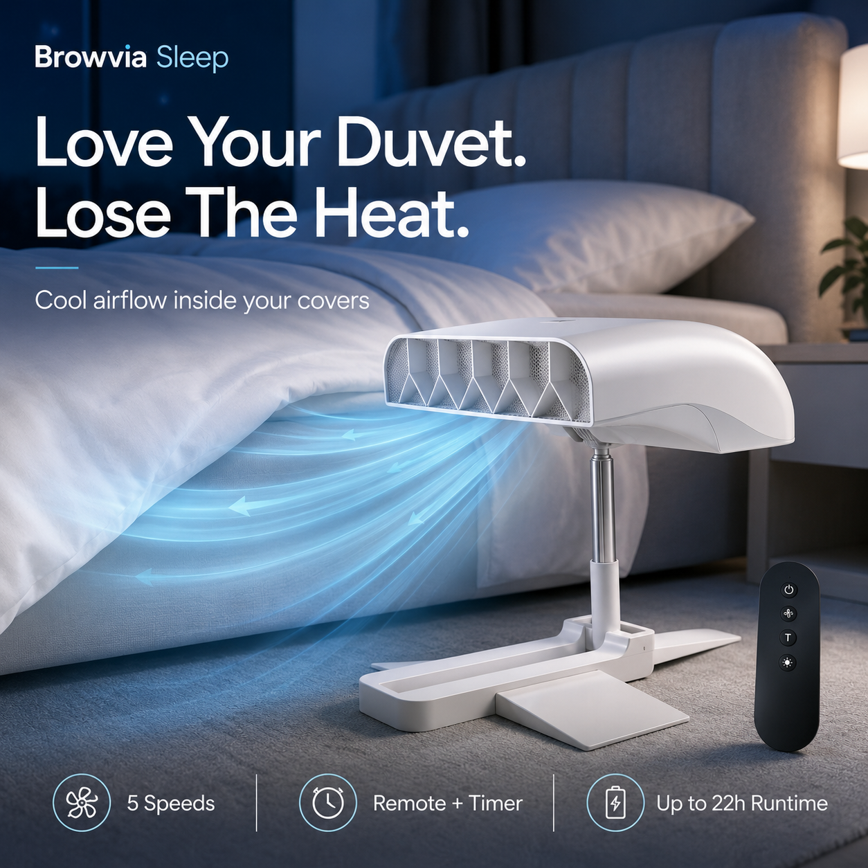 Browvia Sleep™ Bed Fan